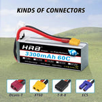 HRB 2S 3S 7,4 V 11,1 V 3000 mah 4S 6S 14,8 V 22,2 V 3300 mah Lipo Batterie 60C XT60 Stecker Für Auto FPV Flugzeug Drone Boot Lkw