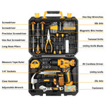 Deko 126pcs Elektrowerkzeug-Kombi-Kits mit 8-V-Akku-Bohrmaschine, 10mm 3/8 ''schlüssel loses Spannfutter, profession elle Heimhaushalts-DIY-Handwerkzeug-Kits