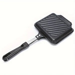 Antihaftbeschichteter Camping-Sandwich-Panini-Maker mit Griff, doppelseitige Bratpfanne, abnehmbare Grill-Sandwich-Flip-Pfanne