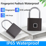 O10 Smart Fingerprint Hangslot Waterdicht Biometrisch Vingerafdruk Sleutelloos Deurslot USB Oplaadbaar Beveiligingshangslot Huisontgrendeling