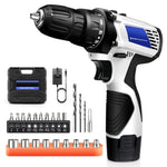 Dayplus mini Akku-Bohrer-Treibers atz, 12-V-Elektroschraubendreher-Werkzeug-LED-Arbeitslicht, hohes Drehmoment 45n. m,3/8-Zoll-Spannfutter ohne Schlüssel, 18 1