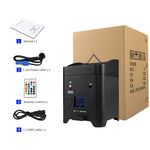 SHEHDS 4 stücke Batterie LED 6x18 watt RGBWA + UV 6in1 Par Drahtlose Fernbedienung DMX512 Telefon WIFE waschen Wand Licht Für DJ Disco Weihnachten