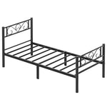 VASAGLE bed 90x200 cm Logeerbed Eenpersoonsbed Metalen bed Frame Metalen bed Eenvoudige montage inkt zwart