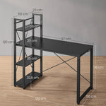 VASAGLE computertafel/bureau, 120/137,2 cm, met planken aan de rechter- of linkerkant.