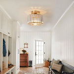 Goldene Kristall-Deckenleuchte, E27-Lampenkopf ohne Lichtquelle, Deckenleuchte, moderne helle Kristall-Deckenleuchte im Luxus-Stil
