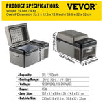 Sihao Autokoelkast 15L-50L Mini Koelbox met Vriezer Draagbare Compressor Koeler 12/24V DC 110-240V Koelbox voor Autorijden, Kamperen en Picknicken