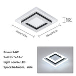 Quadratische Acryl-Deckenleuchte, moderne LED-Deckenleuchte, 20 cm, 24 W, LED-Deckenleuchten für Schlafzimmer, Büro, Küche, Wohnzimmer