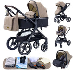 Nieuwste 3-in-1 multifunctionele kinderwagen, gemakkelijk op te vouwen, reisvriendelijk, draagbaar, met veiligheidszitje, voldoet aan de EU-norm.