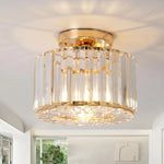 Goldene Kristall-Deckenleuchte, E27-Lampenkopf ohne Lichtquelle, Deckenleuchte, moderne helle Kristall-Deckenleuchte im Luxus-Stil