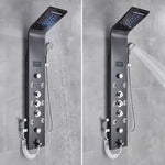 Schwarzes Badezimmer-Duschpaneel SPA Massage Jet Duschsäule LED-Anzeige Edelstahl-Duschsystem