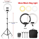 Sh 45cm 18 Zoll Rin glicht mit Stativ Stand USB Ladung Selfi LED Lampe dimmbare Fotografie Licht für Foto fotografie Studio