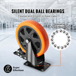SucceBuy 2-6 inch PVC meubelwielen set van 4 zwenkwielen met A/B-beveiligingsslot, laat geen strepen achter voor karretje of werkbank