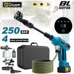 GΣ 250 Bar bürstenloser Hochdruckreiniger, 4 Gänge, kabellos, für den Haushalt, Auto, Garten, Reinigung, Elektrowerkzeug für Makita 18 V Akku-Pin