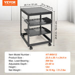 VEVOR Open Frame Server Rack 12U/15U/20U, staand of wandmontage, met verstelbare diepte, voor microdatacenters en kantooromgevingen.