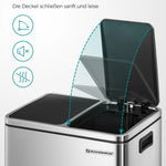 SONGMICS Mülleimer, Abfalleimer, 30L, ergonomisch, Stahl, Metall-Fußreling