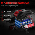 8-Zoll-Akku-Kettensäge 2*4000 mAh MINI-Kettensäge ohne Gewinde, 4 Ketten + 3 Kettenführungen