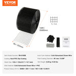 SucceBuy Zonnepaneel Vogelbescherming Ongediertebescherming Rolset Roestvrijstalen Bevestigingsmiddelen Zonnepaneel Roestbestendige PVC Coating Draadrol Gaas