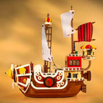 Creatieve Thousand Sunny Scheepsmodel Bouwblokken Cartoon Anime 9 Figuren Piratenboot Bouwstenen Speelgoed Kerstcadeaus voor Kinderen 1551 stuks