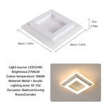 Quadratische Acryl-Deckenleuchte, moderne LED-Deckenleuchte, 20 cm, 24 W, LED-Deckenleuchten für Schlafzimmer, Büro, Küche, Wohnzimmer