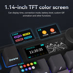 AJAZZ AK980 Mechanische Gaming-Tastatur, 2,9 cm TFT-Bildschirm, Lautstärkeregler, 98-Tasten-Dichtungsstruktur, RGB-Beleuchtung, Hot-Swap-fähiger PR4