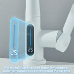 Digitalanzeige Badezimmer Waschbecken Wasserhahn Herausziehen 3-Wege-Düse Niederschlag Stream Sprayer Kran Heben Heißes Kaltes Wasser Mischbatterie