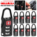 1-10PCS Tragbare Legierung Schloss Vorhängeschloss Outdoor Reise Gepäck Zipper Rucksack Handtasche Sicher Anti-diebstahl Kombination code Nummer Schloss