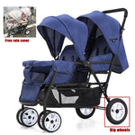 EU-LAGER Zwillingskinderwagen Doppelte Kinderkinderwagen mit zwei Sitzen, faltbarer Kutsche, Großhandel für Kinderwagen, Vorder- und Rücksitze