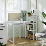 VASAGLE computertafel/bureau, 120/137,2 cm, met planken aan de rechter- of linkerkant.