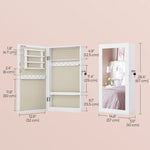 SONGMICS Schmuckschrank, Spiegelschrank, Hängeschrank, abschließbarer Wandschrank