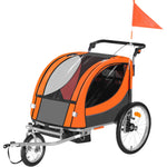 SucceBuy 88/100 lbs Kinderfietsaanhanger met dubbele zitjes, om te bouwen tot kinderwagen, opvouwbare kinderfietsaanhanger voor peuters