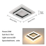 Quadratische Acryl-Deckenleuchte, moderne LED-Deckenleuchte, 20 cm, 24 W, LED-Deckenleuchten für Schlafzimmer, Büro, Küche, Wohnzimmer
