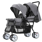 EU-LAGER Zwillingskinderwagen Doppelte Kinderkinderwagen mit zwei Sitzen, faltbarer Kutsche, Großhandel für Kinderwagen, Vorder- und Rücksitze