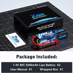 1/2 stücke Zeee 2S 5200 mAh Lipo Batterie 80C Mit T/XT60/EC5/EC3 Stecker RC Batterie für RC Autos Lkw Truggy Buggy Racing Hobby Teile