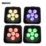 SHEHDS 4 stücke Batterie LED 6x18 watt RGBWA + UV 6in1 Par Drahtlose Fernbedienung DMX512 Telefon WIFE waschen Wand Licht Für DJ Disco Weihnachten