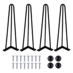 4/8/10/12/14/16/28/34 IN 4 x Haarspeldtafelpoten set met GRATIS voetbeschermers en schroeven voor meubels, bank of bureau