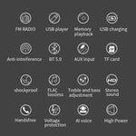 Podofo Inbouw 1DIN MP3-speler 12V met afstandsbediening, FM-autoradio, Bluetooth-audio, stereo, USB/SD/AUX-IN, TF-kaart en RCA-aansluiting