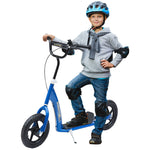 Homcom Roller für Kinder von 5-12 Jahren 12-Zoll-Räder Einstellbare Bremse und Lenker Blau