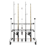 24 Slots Angelrute Rack Halter Aluminium Legierung Angelrute Pole Halterung Display Stand Tackle für Angelruten Set Kapazität