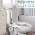 SAMODRA bidetopzetstuk, ultradun toiletbrilopzetstuk, bidet met dubbele sproeier, instelbare waterdruk, niet-elektrische sproeier.