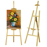 150 cm professionelle Studio-Staffelei, Künstler-Staffelei aus massivem Kiefernholz, faltbar und verstellbar, A-Rahmen-Staffelei-Ständer für Kunsthandwerk-Display
