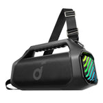 Soundcore Boom 2 Plus buitenluidspreker, 140 W, 2 + 2 kanalen, BassUp 2.0, 20 uur batterijduur, snelladen, IPX7 waterdicht, RGB-verlichting, USB-C, Po