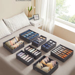 SONGMICS Unterwäsche-Organizer 8er Set, Schubladen-Organizer faltbar, Ordnungssystem Kleiderschrank, Aufbewahrungsbox Schrank