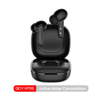 QCY HT05 ANC draadloze oordopjes met 40 dB ruisonderdrukking, Bluetooth 5.2, 6 microfoons, ENC, HD-belfunctie en transparantiemodus.