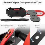 Podofo Brake Caliper Press Tool Brake Caliper Compression Tool Car Ratcheting Brake Caliper Piston Spreader Press Tool 360°