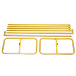 2,1 x 2 m/79 x 83 Zoll goldener Hochzeitsbogen, quadratischer Hintergrundständer, Hochzeitsballonbogenständer, Metallrahmen für Zeremonie, Hintergrunddeko