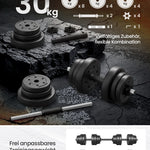 SONGMICS Hantel-Set 2-in-1-Kurzhantel, 2x10/15 kg, für Zuhause, 1 Paar