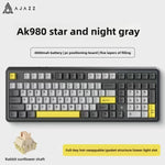 AJAZZ AK980 Mechanische Gaming-Tastatur, 2,9 cm TFT-Bildschirm, Lautstärkeregler, 98-Tasten-Dichtungsstruktur, RGB-Beleuchtung, Hot-Swap-fähiger PR4