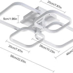 LED-Deckenleuchten, 60 W, quadratische LED-Deckenleuchte, moderne weiße Deckenleuchten für Wohnzimmer, Schlafzimmer, Küche, Esszimmer, 6500 K