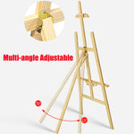 150 cm professionelle Studio-Staffelei, Künstler-Staffelei aus massivem Kiefernholz, faltbar und verstellbar, A-Rahmen-Staffelei-Ständer für Kunsthandwerk-Display