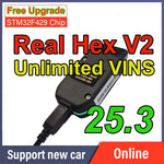 2024 Real Hex V2 25.3 Vag Com ARM STM32F429 Chip Autodiagnosetool Codeerfunctie Gratis Update Hex-V2 voor VCDS USB-interface
